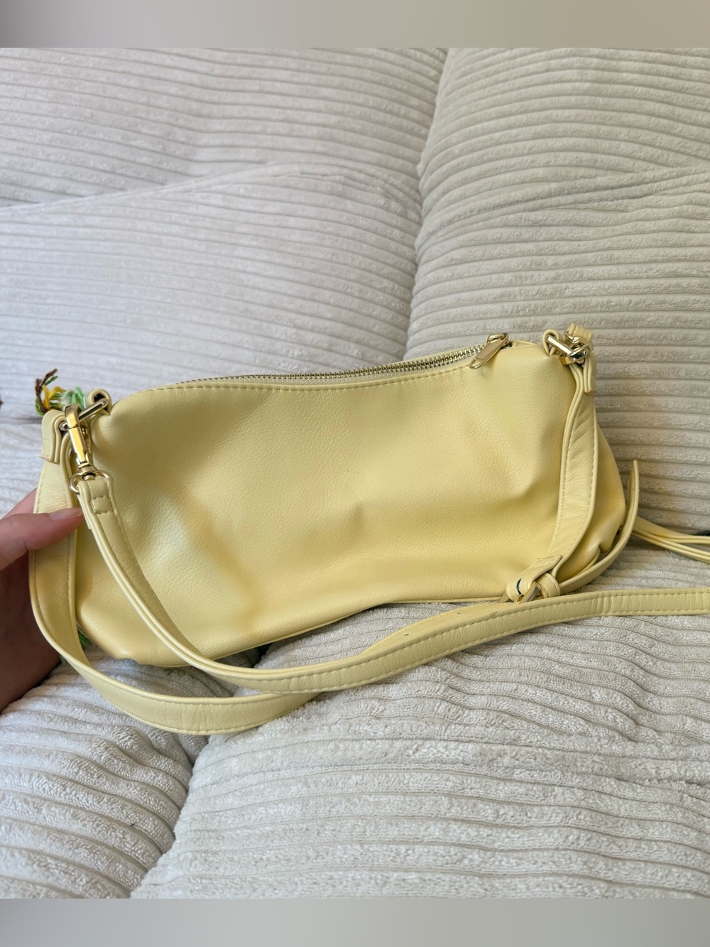 Target Pale Yellow Leather Crossbody Bag